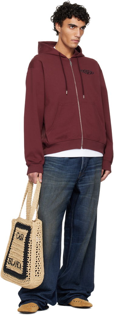 Mikina Casablanca Pebble Logo Zip-Up Hoodie Vínová | M-SP26-JTP-473-01, 3