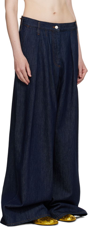 Džínsy Dries Van Noten Dries Van Noten Wide Leg Pleated Jeans Modrá | 251-010929-1552, 1