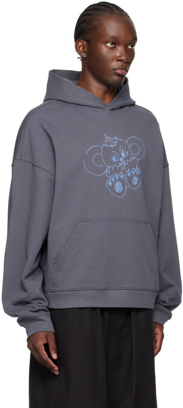 Mikina We11done We11done Monster Fitted Hoodie Šedá | WD-TH2-24-831-U-CH, 4