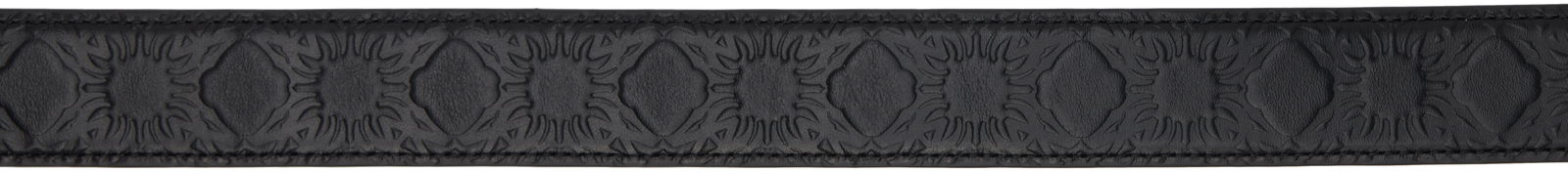 'MA' Quad Buckle Leather Belt
