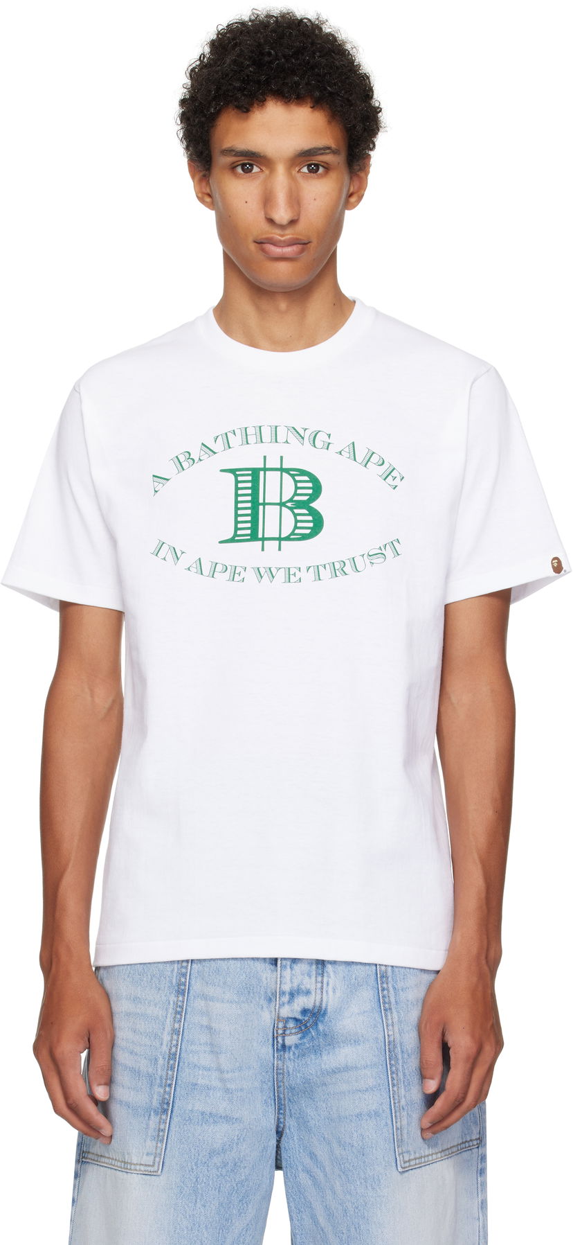 Tričko BAPE Money 'B' Logo T-Shirt Biela | 001TEL301058M