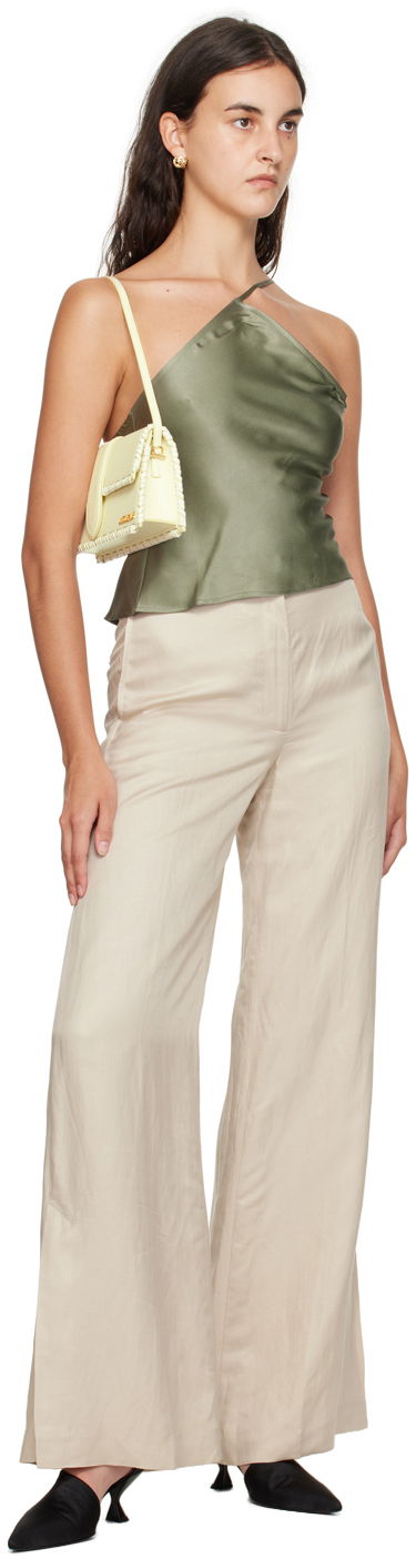 Nohavice Anine Bing Lyra Off-White Wide-Leg Trousers Béžová | A-03-3275-139, 3