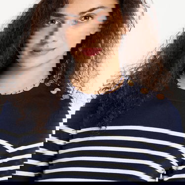 Sveter Tommy Hilfiger Tommy Hilfiger Striped Crewneck Sweater with Gold Buttons Navy | WW0WW47305-0FI, 4