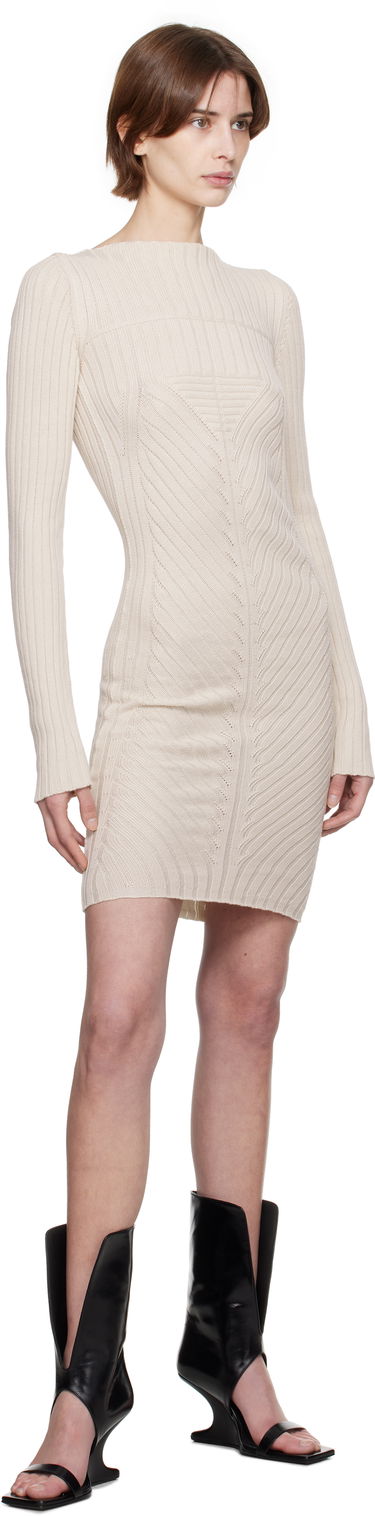 Šaty Rick Owens Rick Owens Hollywood Knit Mini Dress Béžová | RP01E7651 KEC, 3