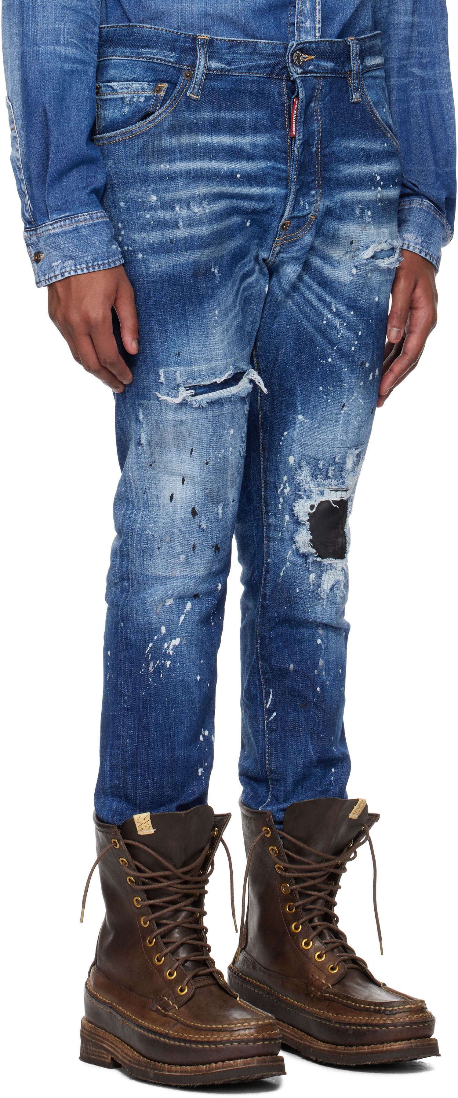 Džínsy DSQUARED2 Dsquared2 Cool Guy Ripped Wash Jeans Modrá | S74LB1635_S30872, 1