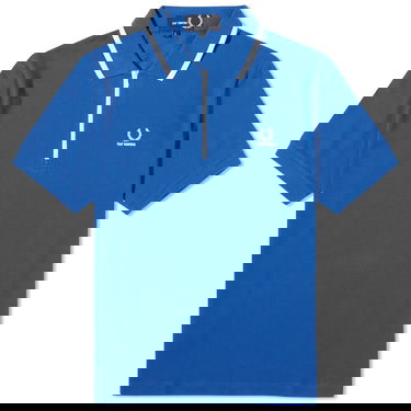 Polo tričko Fred Perry Raf Simons x Half Zip Polo Tee Modrá | SM6501-139, 0