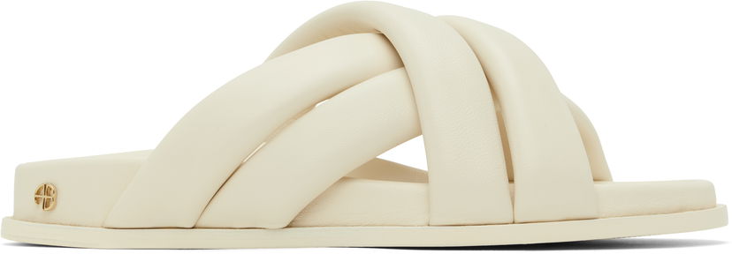 Spodná bielizeň a ponožky Anine Bing ANINE BING Lizzie Padded Slide Sandals Biela | A-14-4028-150