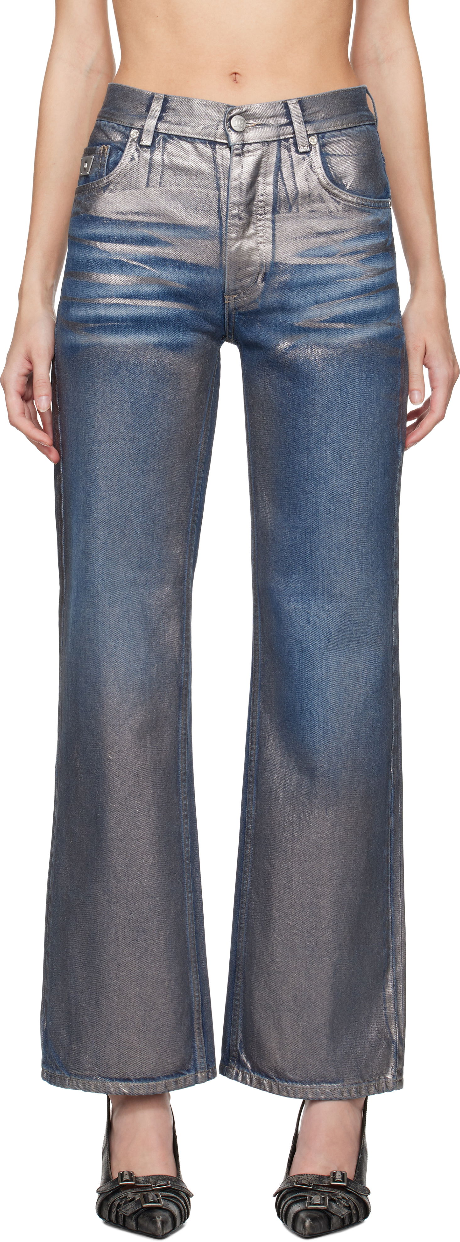 Džínsy MISBHV Coated Dirt Jeans Modrá | 241M307, 0