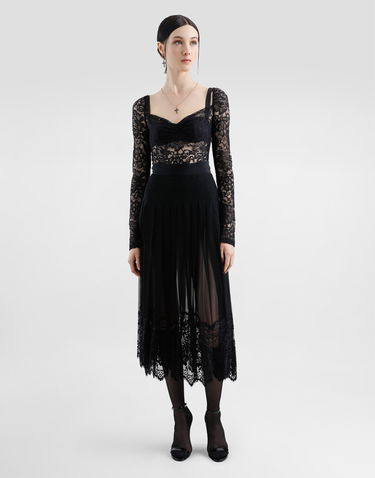 Košeľa Dolce & Gabbana Dolce & Gabbana Floral Lace Top with Sweetheart Neckline Čierna | F7AN2THLUAHN0000, 1
