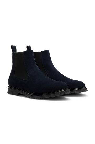 Oblečenie a doplnky BOSS Suede Chelsea Boots Navy | 50548076