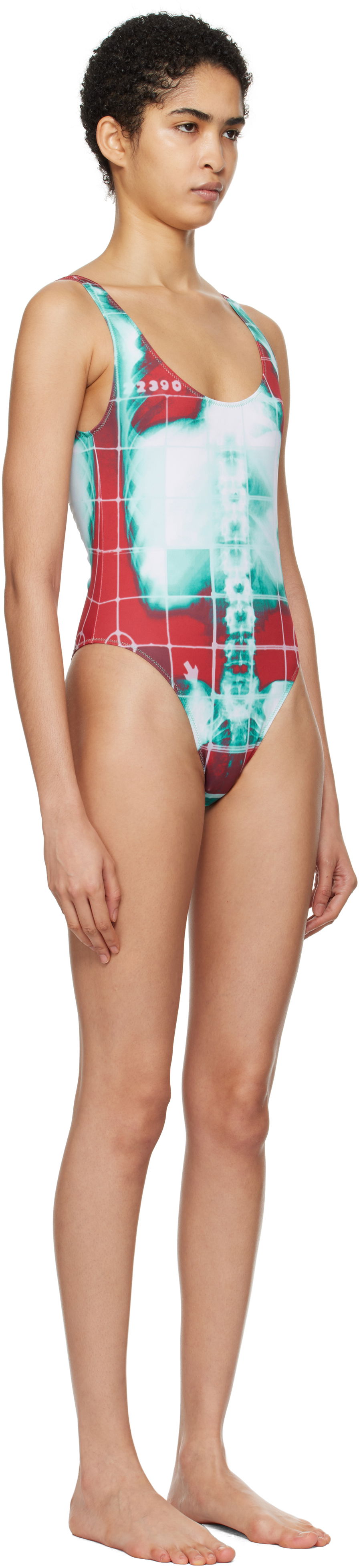 Plavky Jean Paul Gaultier Jean Paul Gaultier 'The Red Squeletor' One-Piece Swimsuit Rôznofarebný | 25/33-F-MB025-J575-3058, 1