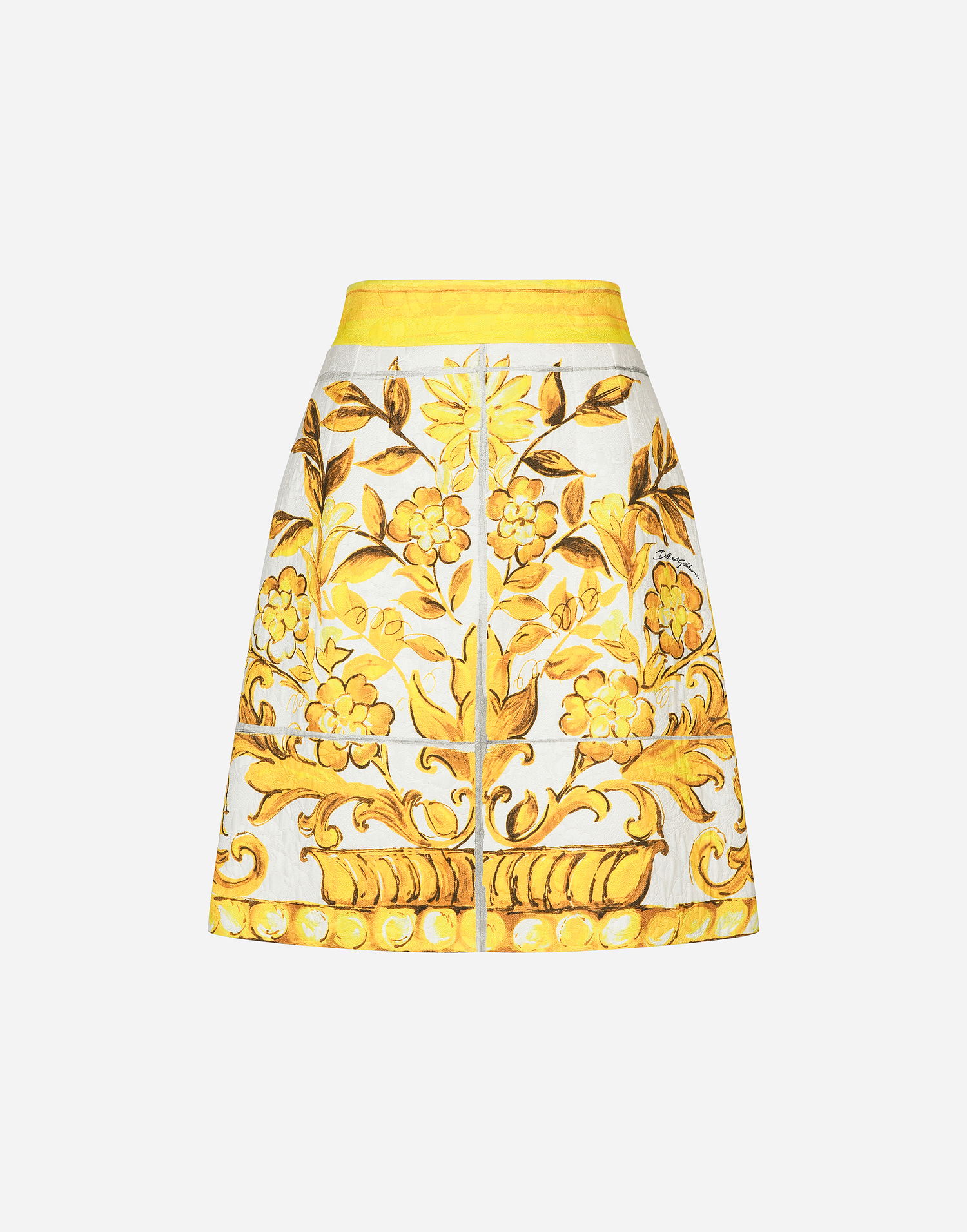 Sukňa Dolce & Gabbana Short Brocade Skirt with Majolica Print Biela | F4BCVTFPTAWHG3TN, 0