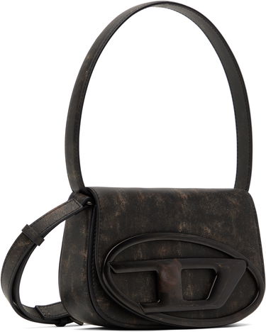 Kabelka Diesel Distressed Leather Shoulder Bag Čierna | X08396 P0743, 1