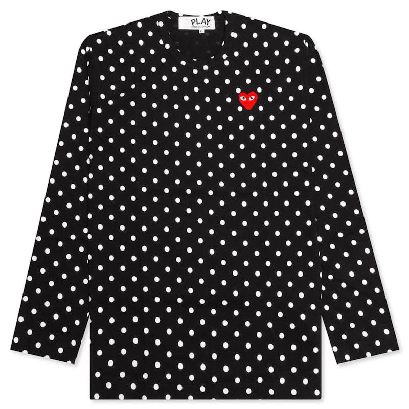 Tričko Comme des Garçons Play Polka Dot Long Sleeve T-Shirt Čierna | AZ-T165-051-1, 0