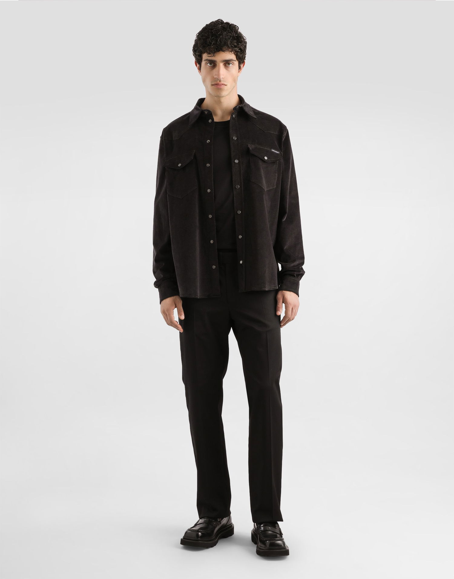 Košeľa Dolce & Gabbana Dolce & Gabbana Fine-wale Corduroy Shirt Hnedá | G5MA1TGJ589N4032, 1