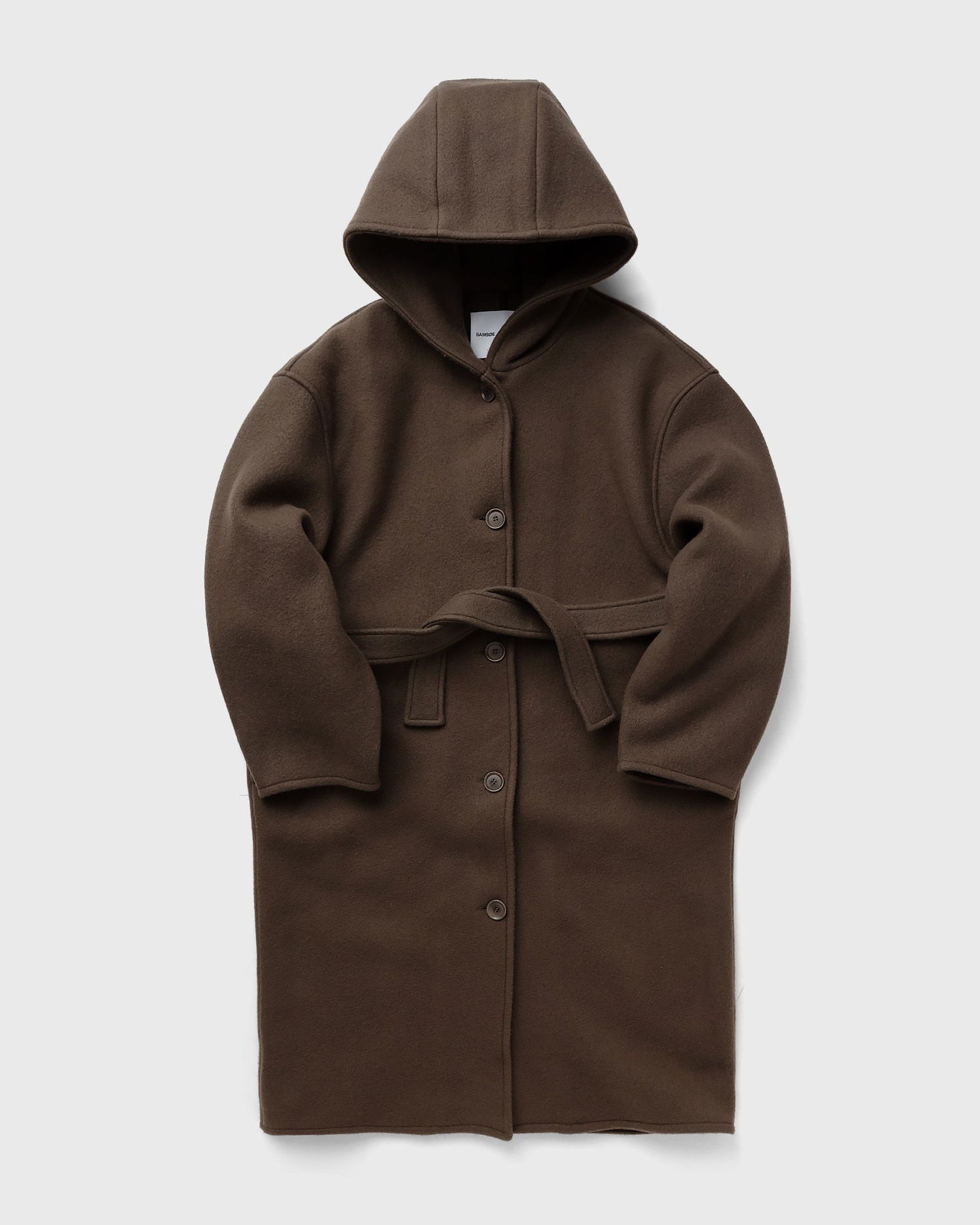 Kabáty Samsoe Samsoe Hooded Belted Coat Hnedá | F23300183, 1