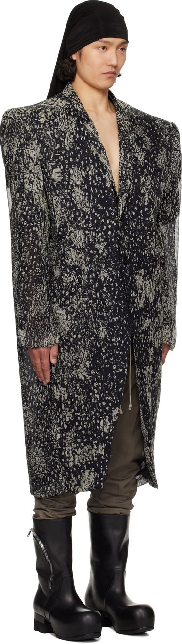 Kabáty Rick Owens Rick Owens Hollywood Ricks Print Coat Čierna | RU01E5931 SP1, 1