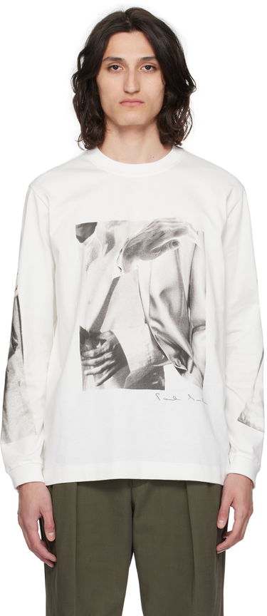 Tričko Paul Smith Paul Smith Printed Long Sleeve T-Shirt Biela | M1R-882Y-MP4305-01, 0