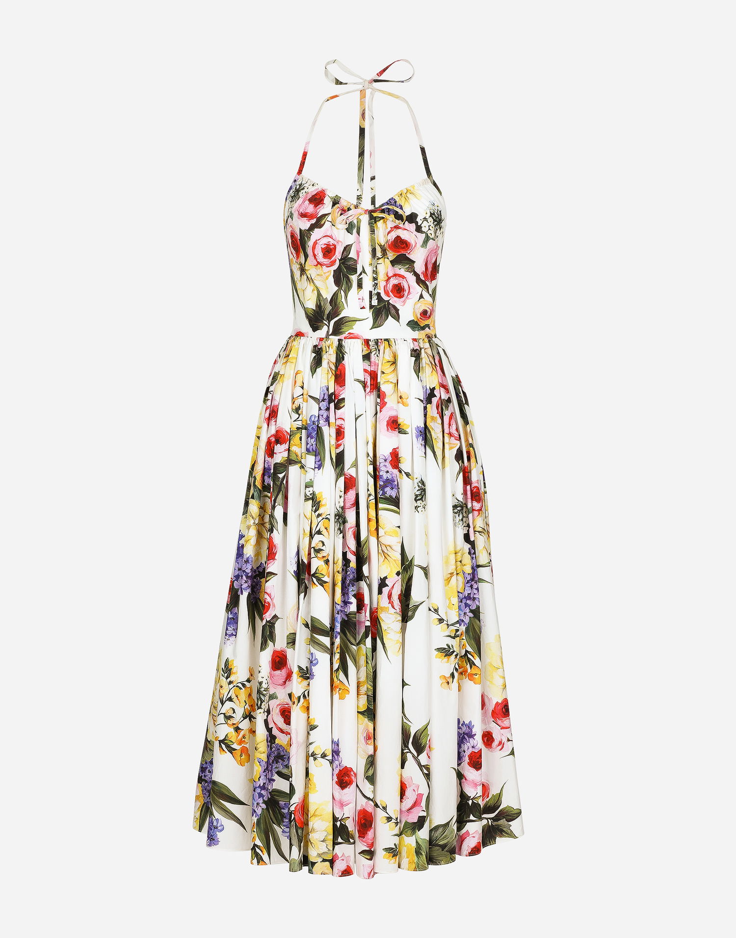 Šaty Dolce & Gabbana Dolce & Gabbana Garden Print Cotton Midi Dress Biela | F6HABTHS5Q1HA4YB, 0