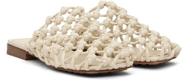Tenisky a topánky Bottega Veneta Bottega Veneta Supple Lambskin Flat Sandals Biela | 827669 V3H60, 3