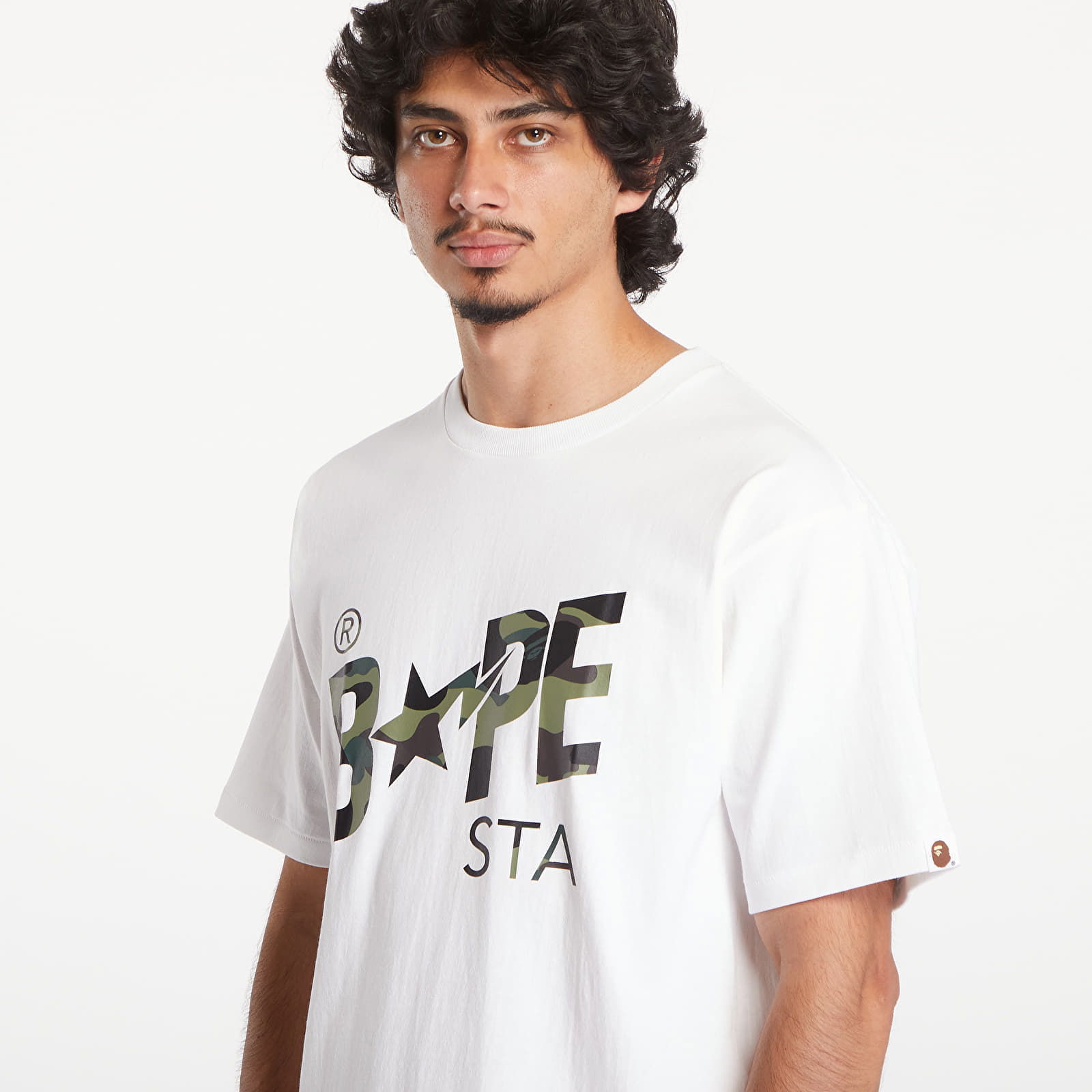 A BATHING APE 1St Camo Bape Sta Short Sleeve Tee White/ Green