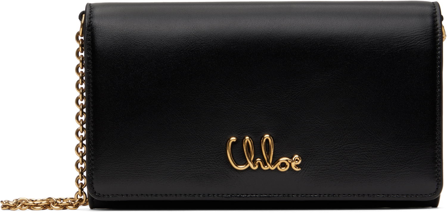 Peňaženka CHLOÉ Chloe Iconic Flap Wallet on Chain Čierna | CH25SP485O16, 0