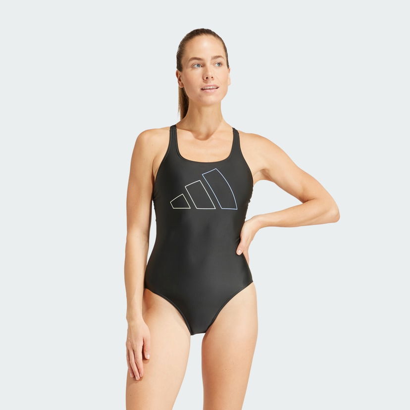 Plavky adidas Performance Big Bars Swimsuit Čierna | IQ3982