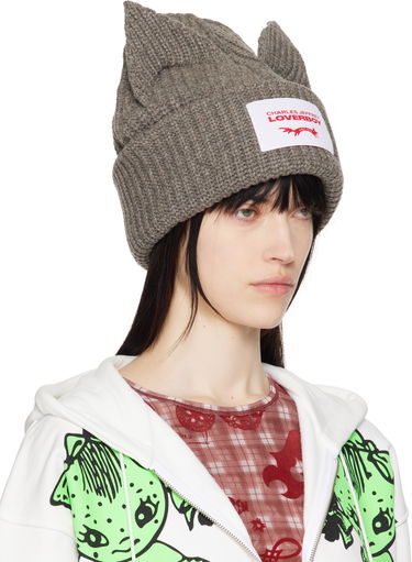 Kulicha Charles Jeffrey Loverboy Charles Jeffrey LOVERBOY Chunky Knit Ears Beanie Šedá | 32130903, 1