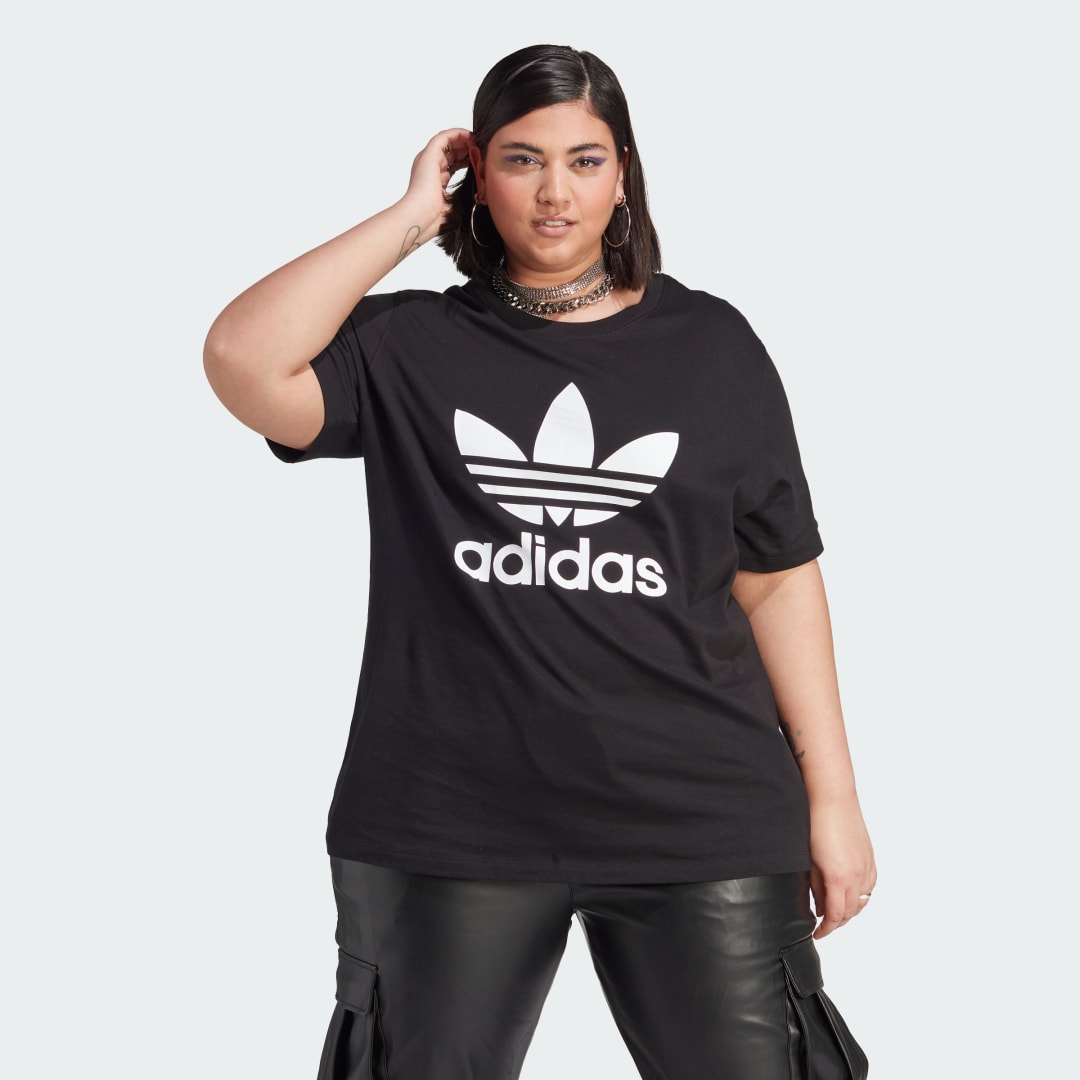 Tričko adidas Originals Adicolor Classics Trefoil T-Shirt (Plus Size) Čierna | IK3457, 1