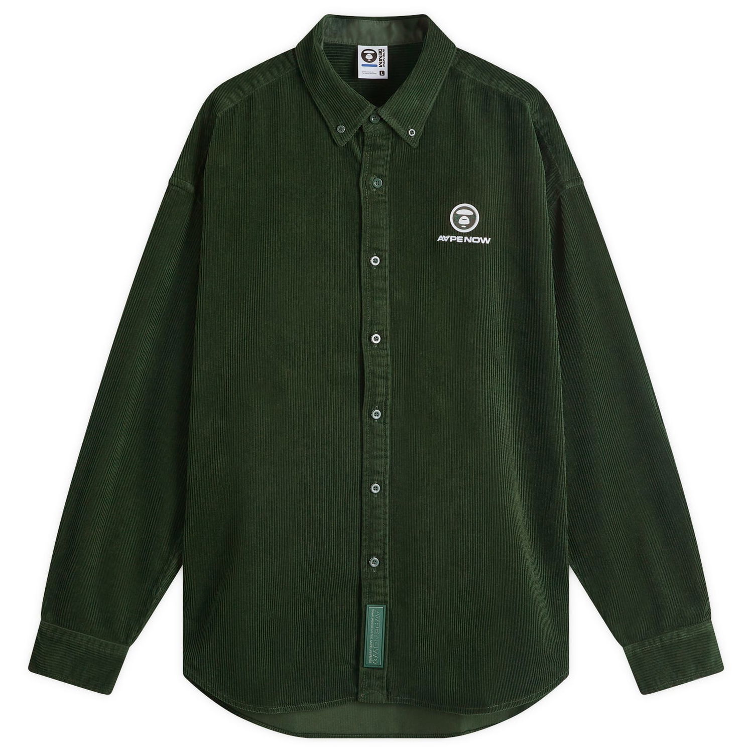Košeľa AAPE by A Bathing Ape AAPE Now Corduroy Shirt Zelené | AAPSTM8499XXNGRD, 1