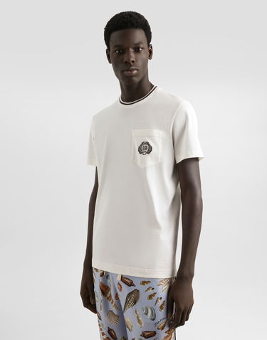 Tričko Dolce & Gabbana Dolce & Gabbana Jersey T-Shirt with Pocket Biela | G8RA2ZFU7EQW0001, 1