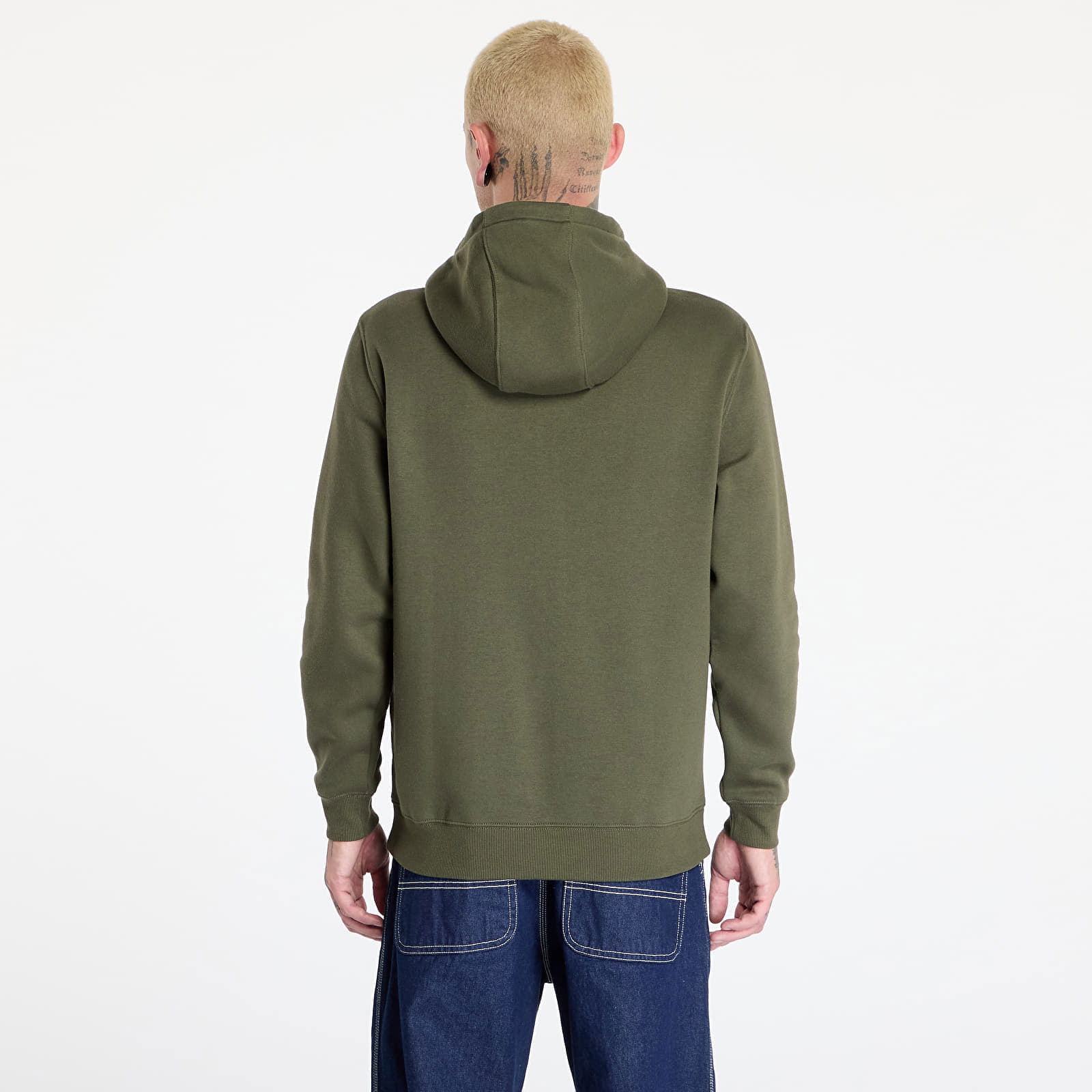 Regular Flag Zip Through Hoodie Fatique Green