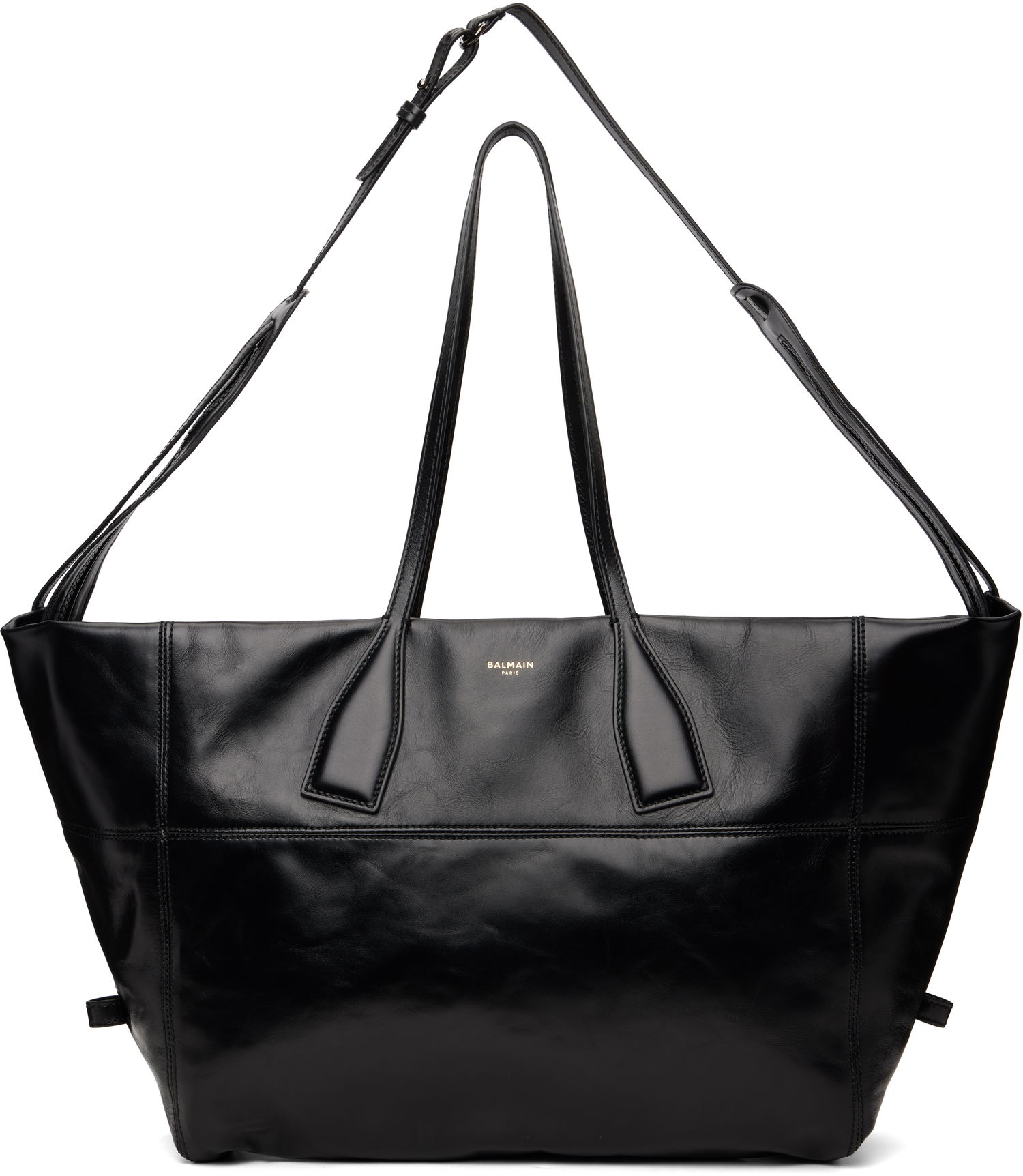 Tote bag Balmain Track Zips Calfskin Tote Bag Čierna | FM0FI271LMTE, 0