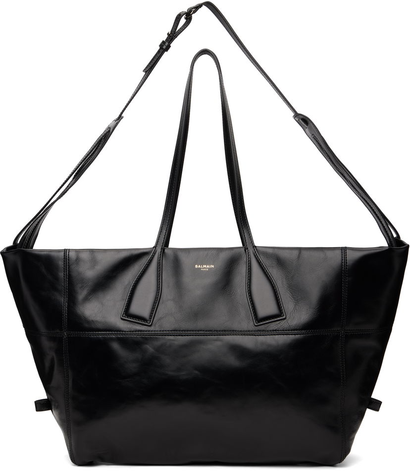 Tote bag Balmain Track Zips Calfskin Tote Bag Čierna | FM0FI271LMTE