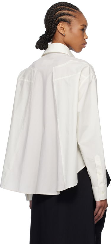 Košeľa Maison Margiela MM6 Maison Margiela Spliced Cotton Poplin Cropped Shirt Biela | S52DT0042 M35256, 2