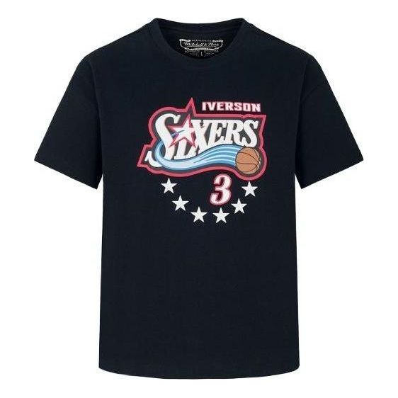 Tričko Mitchell & Ness Mitchell & Ness x NBA Philadelphia 76ers Allen Iverson 3 T-Shirt Navy | MNJYSST22017-BLACK