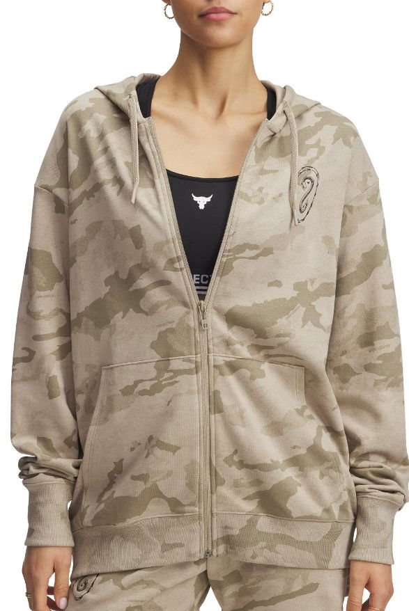 Mikina Under Armour Project Rock Heavyweight Full Zip Hoodie Béžová | 1389708-299, 0