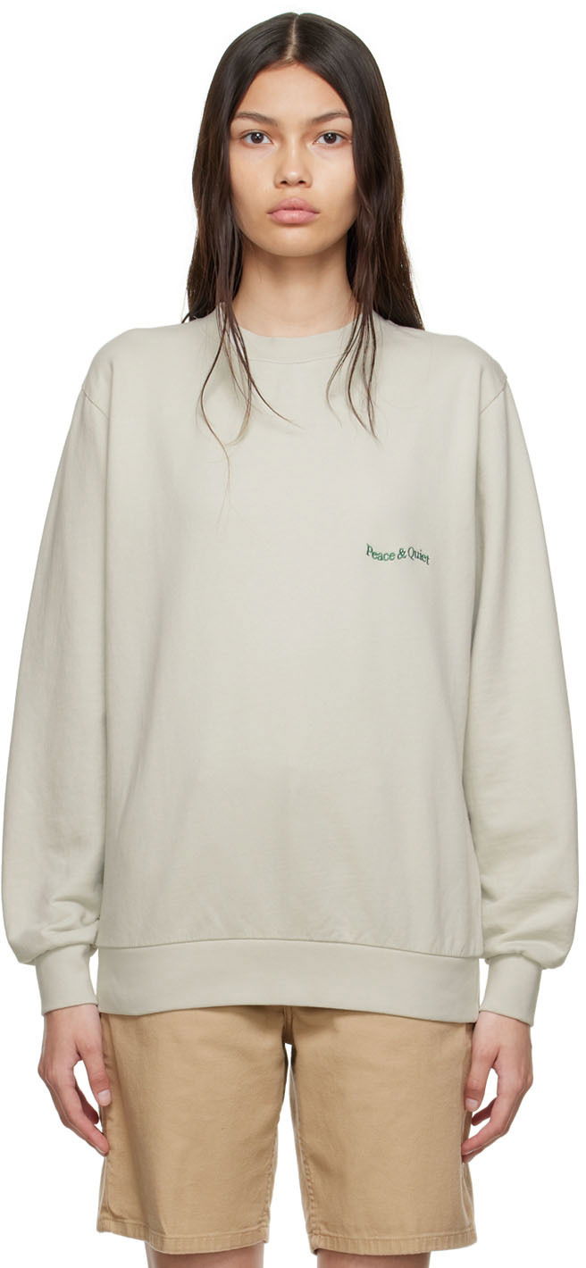 Mikina Museum of Peace & Quiet Micro Wordmark Sweatshirt Zelené | MOPQ-SS22-30, 0