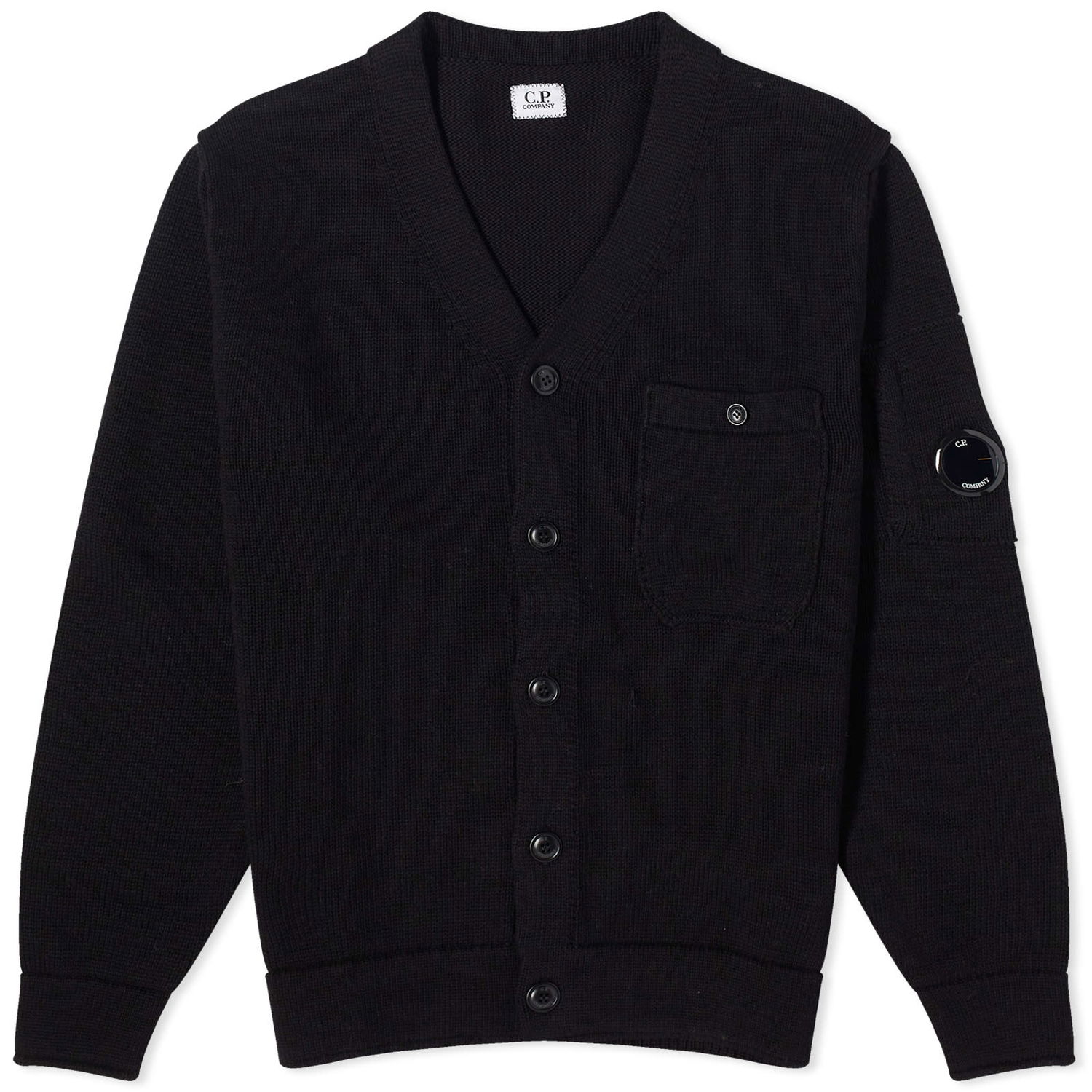 Sveter C.P. Company Lens Knit Cardigan Čierna | 16CMKN125A-006482A-999, 0