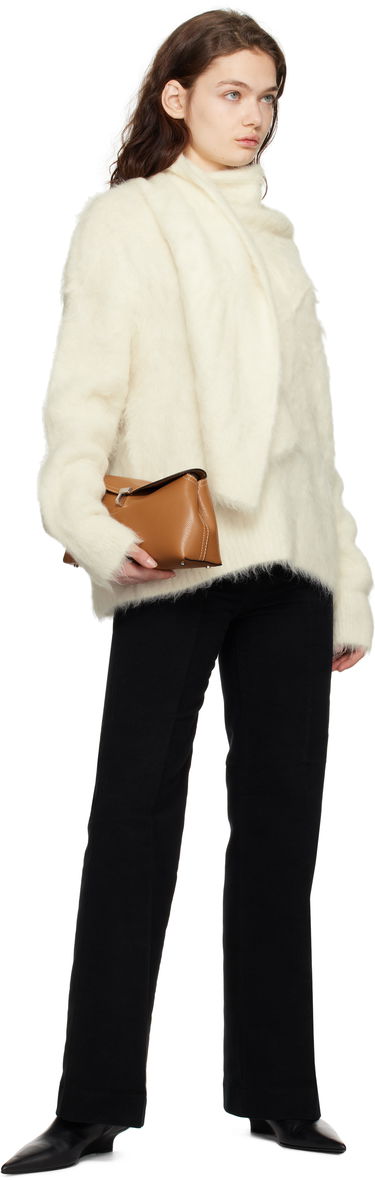 Sveter TOTEME TOTEME Draped-Scarf Knit Sweater Biela | 251-WRT0368-YA0106, 3