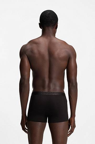 Boxerky BOSS Three-pack of stretch-cotton trunks Čierna | 50546745, 1