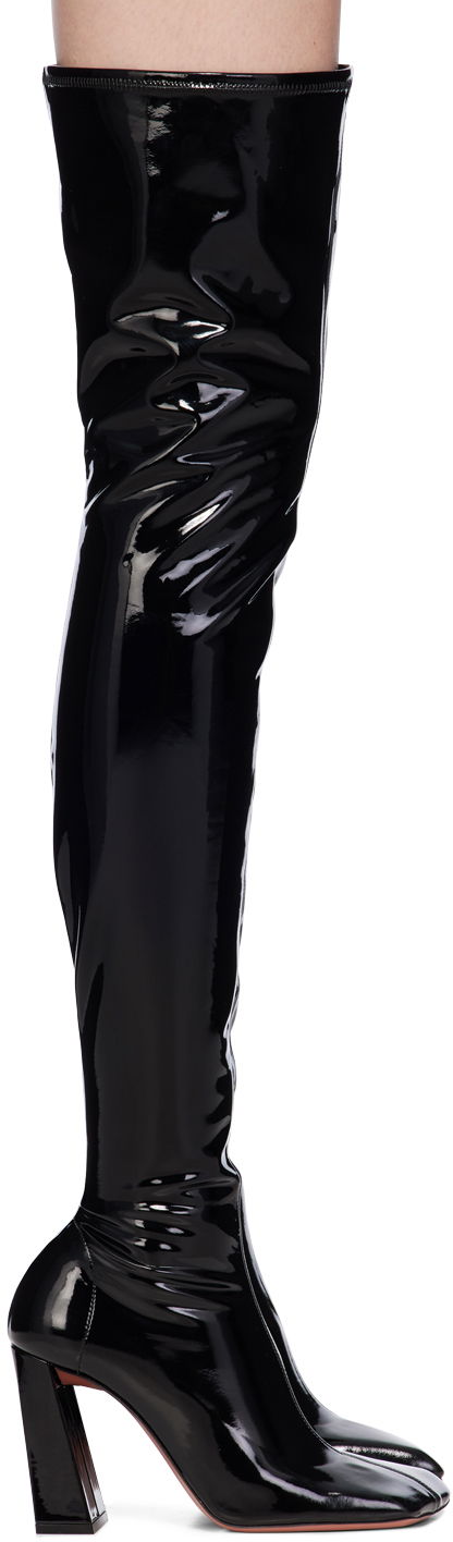 Amina Muaddi Marine Stretch Thigh-High Boots