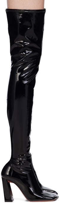 Amina Muaddi Marine Stretch Thigh-High Boots