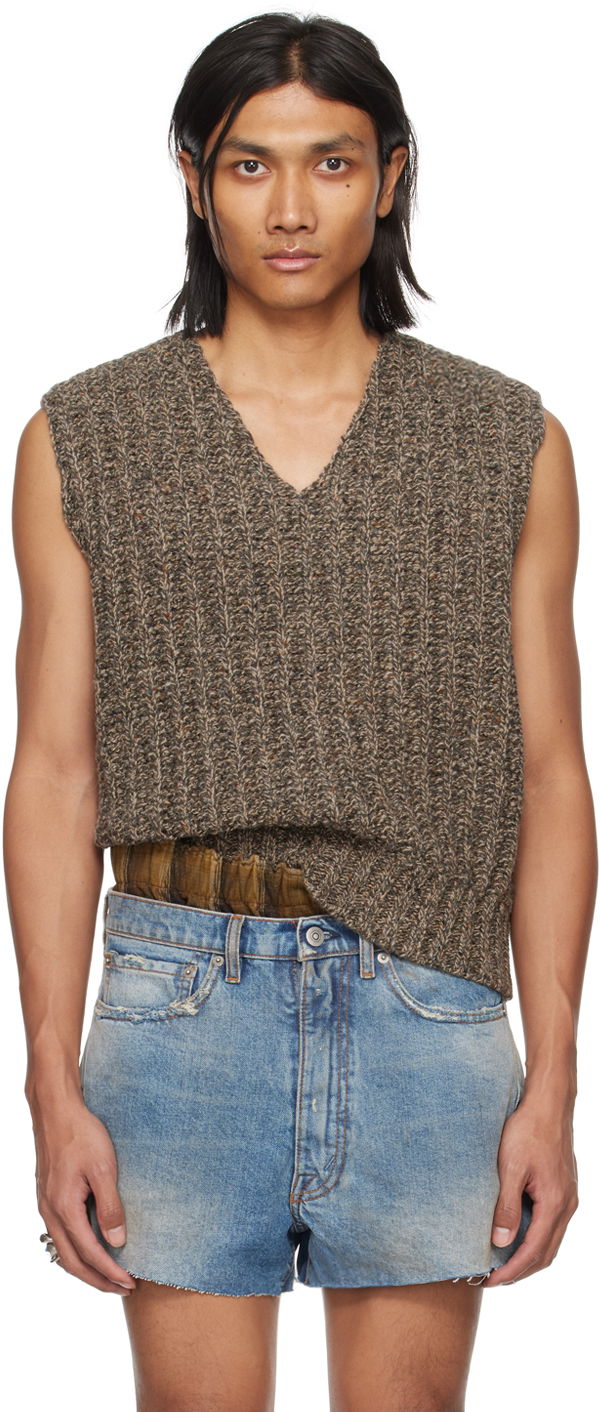 Sveter Maison Margiela V-Neck Vest Hnedá | S50FB0101 S18405, 0