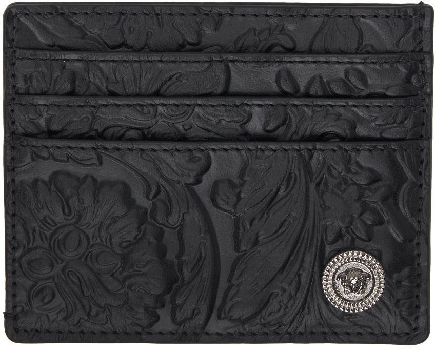 Black Embossing Barocco Card Holder