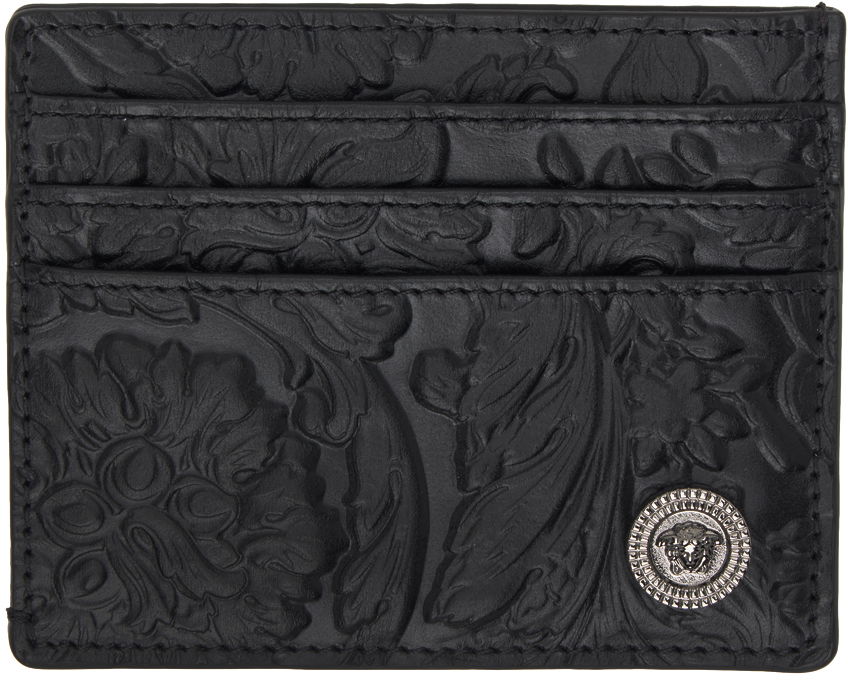 Peňaženka Versace Black Embossing Barocco Card Holder Čierna | 1011452_1A10637, 0