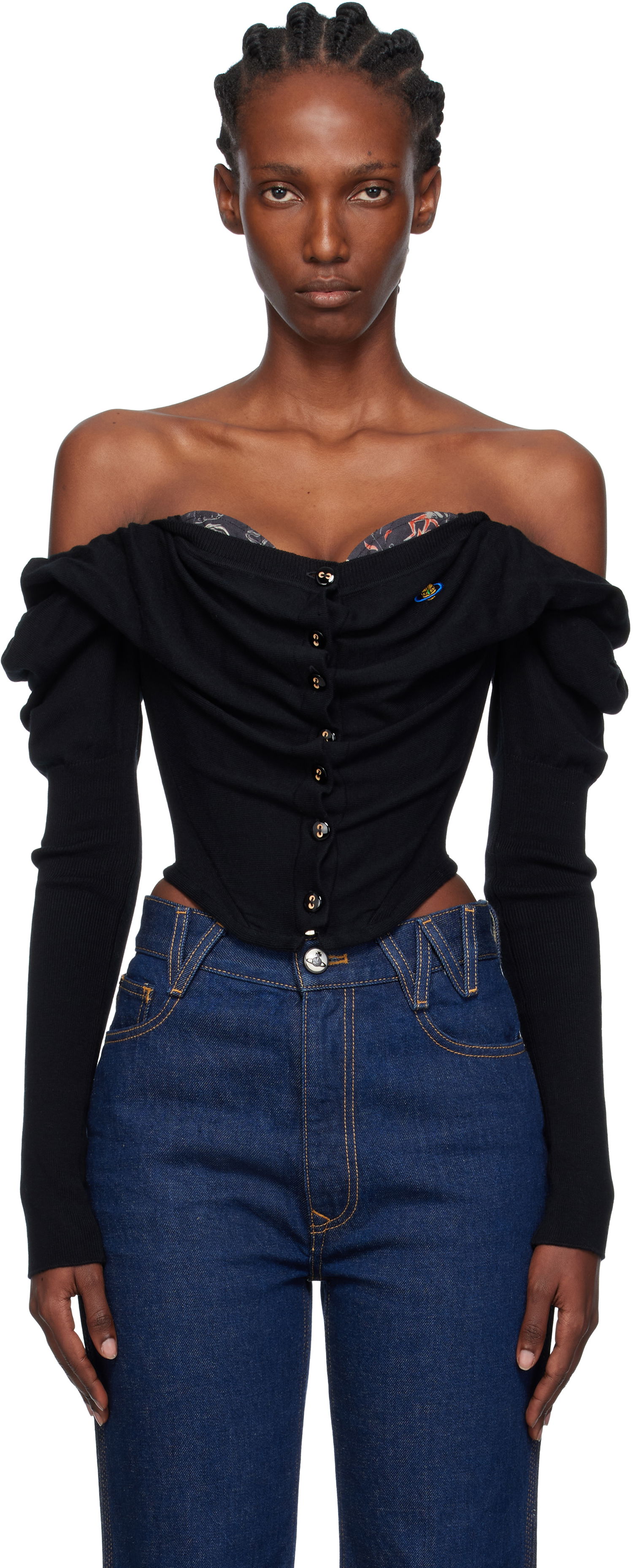 Sveter Vivienne Westwood Vivienne Westwood Bea Corset Cardigan Čierna | 1803002V-Y001V-, 0