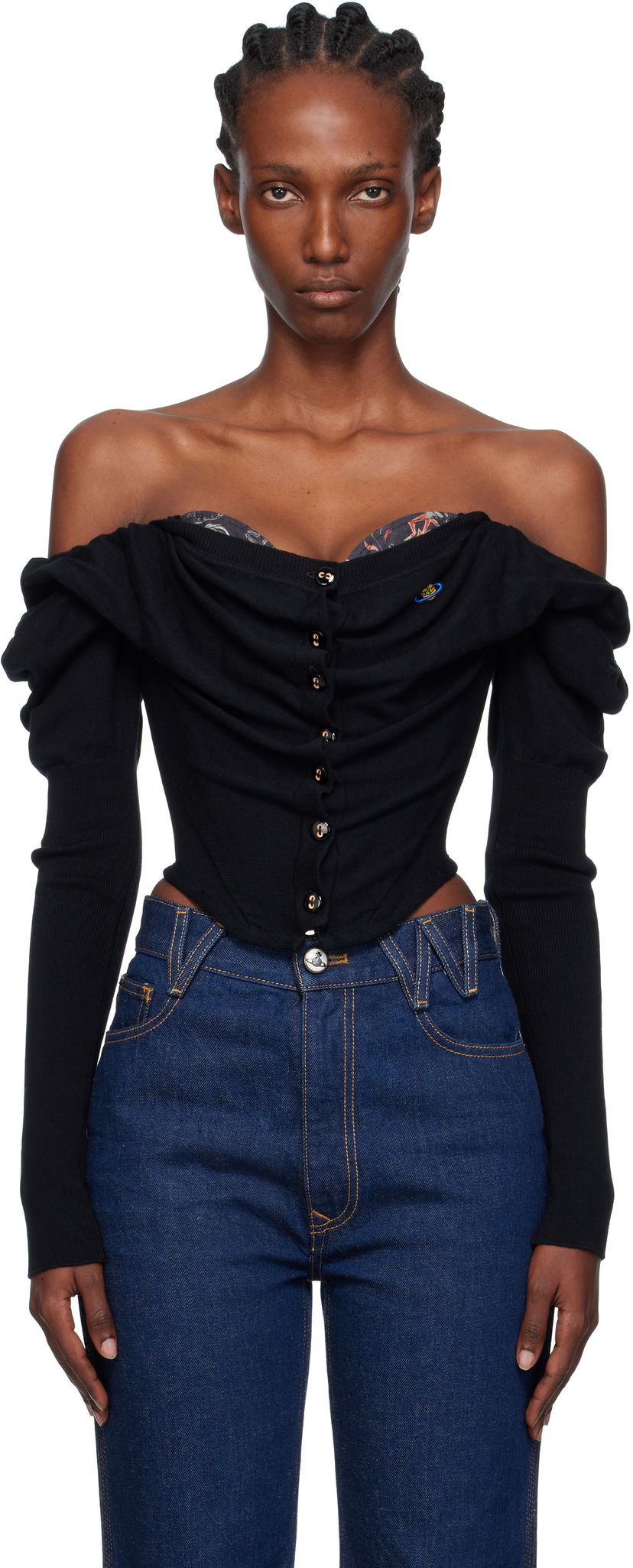 Sveter Vivienne Westwood Vivienne Westwood Bea Corset Cardigan Čierna | 1803002V-Y001V-