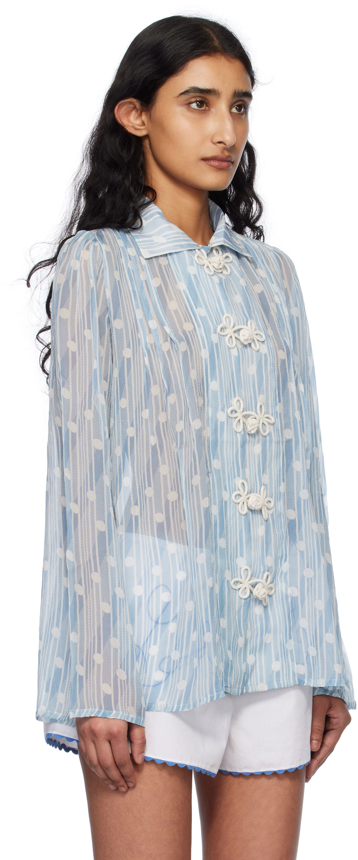 Košeľa Bode Bode Meridian Print Blouse Modrá | WRS25SH031, 1