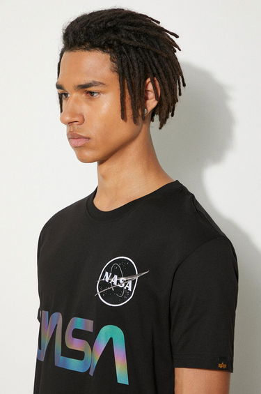 Tričko Alpha Industries NASA Rainbow Reflective Tee Čierna | 178501RR.03, 4
